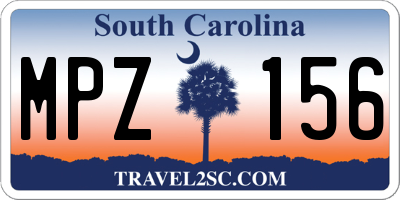 SC license plate MPZ156