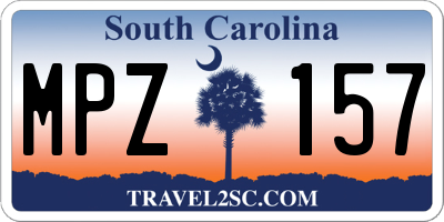 SC license plate MPZ157