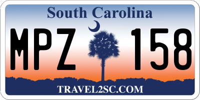 SC license plate MPZ158