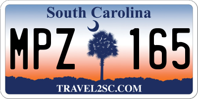 SC license plate MPZ165