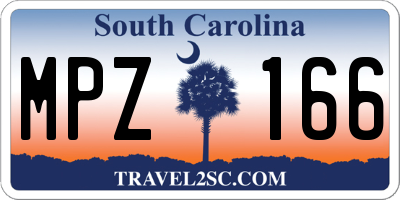 SC license plate MPZ166