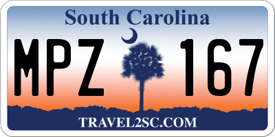 SC license plate MPZ167