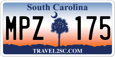 SC license plate MPZ175