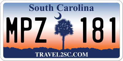 SC license plate MPZ181