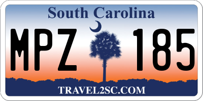 SC license plate MPZ185