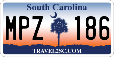 SC license plate MPZ186
