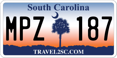 SC license plate MPZ187