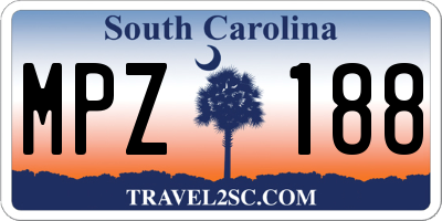 SC license plate MPZ188