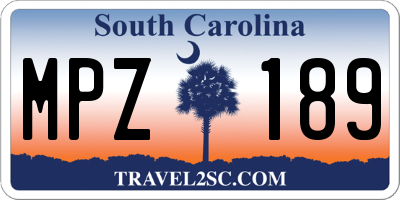 SC license plate MPZ189
