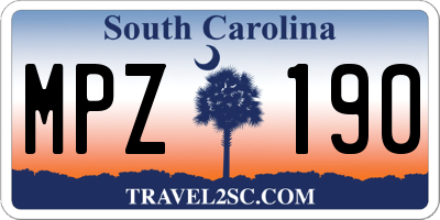 SC license plate MPZ190