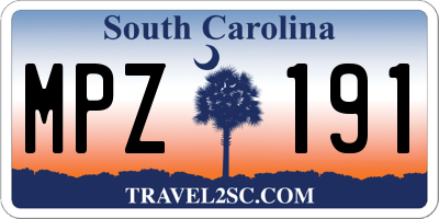 SC license plate MPZ191
