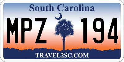 SC license plate MPZ194