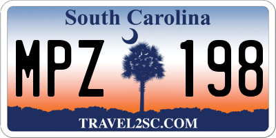 SC license plate MPZ198