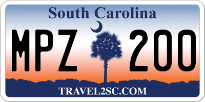 SC license plate MPZ200