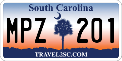 SC license plate MPZ201