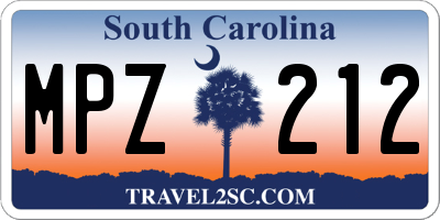 SC license plate MPZ212
