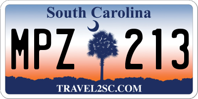 SC license plate MPZ213
