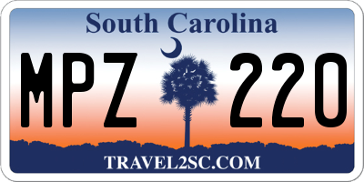 SC license plate MPZ220
