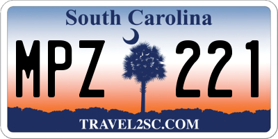 SC license plate MPZ221