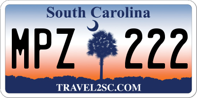 SC license plate MPZ222