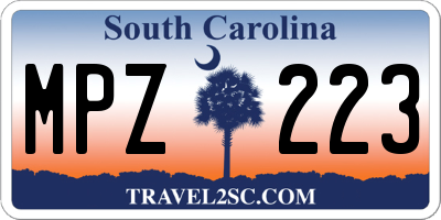 SC license plate MPZ223