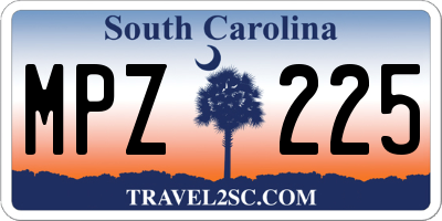 SC license plate MPZ225