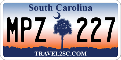 SC license plate MPZ227