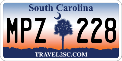 SC license plate MPZ228