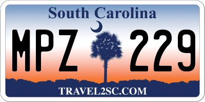 SC license plate MPZ229