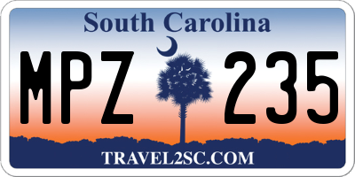 SC license plate MPZ235
