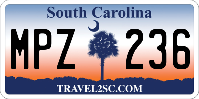 SC license plate MPZ236