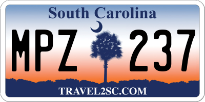 SC license plate MPZ237