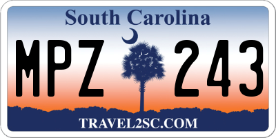 SC license plate MPZ243