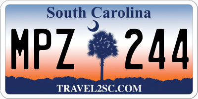 SC license plate MPZ244