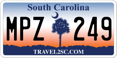 SC license plate MPZ249
