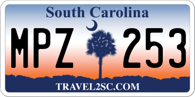 SC license plate MPZ253