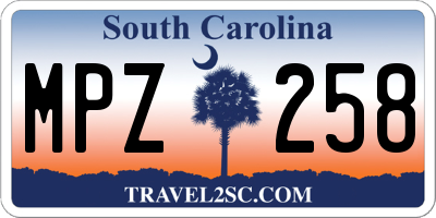 SC license plate MPZ258