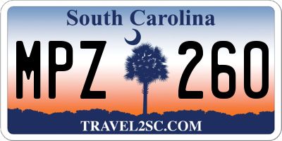 SC license plate MPZ260