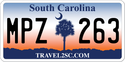 SC license plate MPZ263