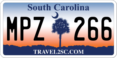 SC license plate MPZ266