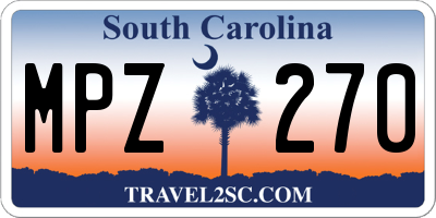 SC license plate MPZ270