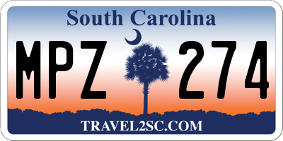 SC license plate MPZ274