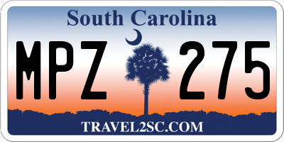 SC license plate MPZ275