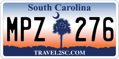 SC license plate MPZ276