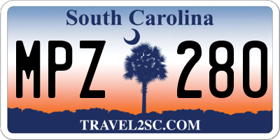 SC license plate MPZ280