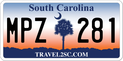 SC license plate MPZ281