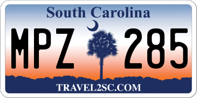SC license plate MPZ285