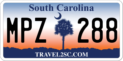 SC license plate MPZ288