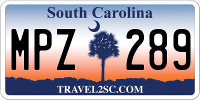 SC license plate MPZ289