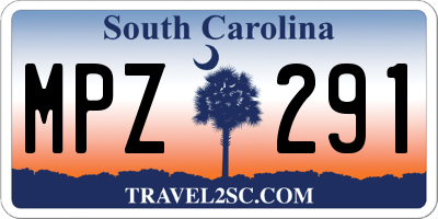 SC license plate MPZ291